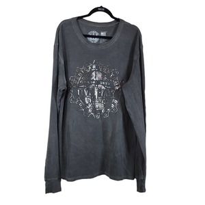 Affliction Mens Waffle Thermal Shirt Size 2X Gray Long Sleeve Silver Gear Biker
